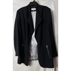 NWT Calvin Klein Womens Open Front Lined Navy Blue Blazer Jacket Plus Size 18W